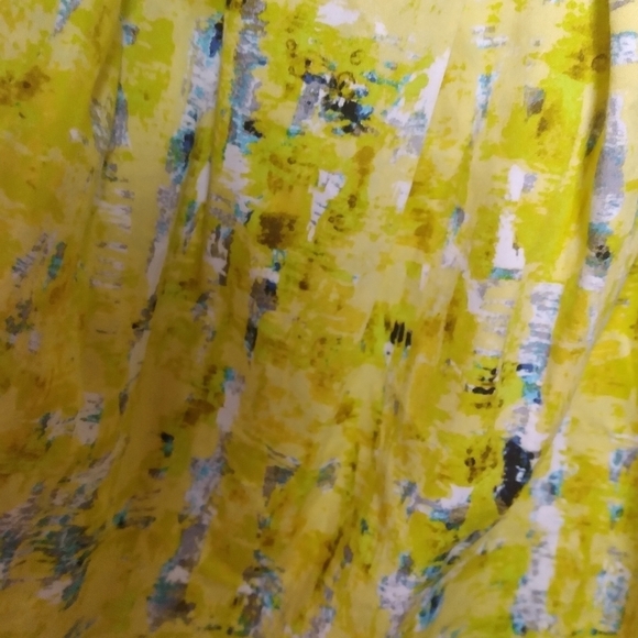 Jack By Bb Dakota Yellow and Blue Abstract Print Pleated Mini Skirt Size 4 - Picture 7 of 12